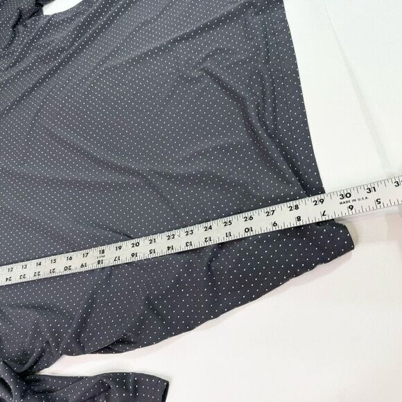 Torrid Tops Womens 4x Black Polka Dot 3/4 Sleeve Blouse one shoulder strappy - Picture 5 of 10